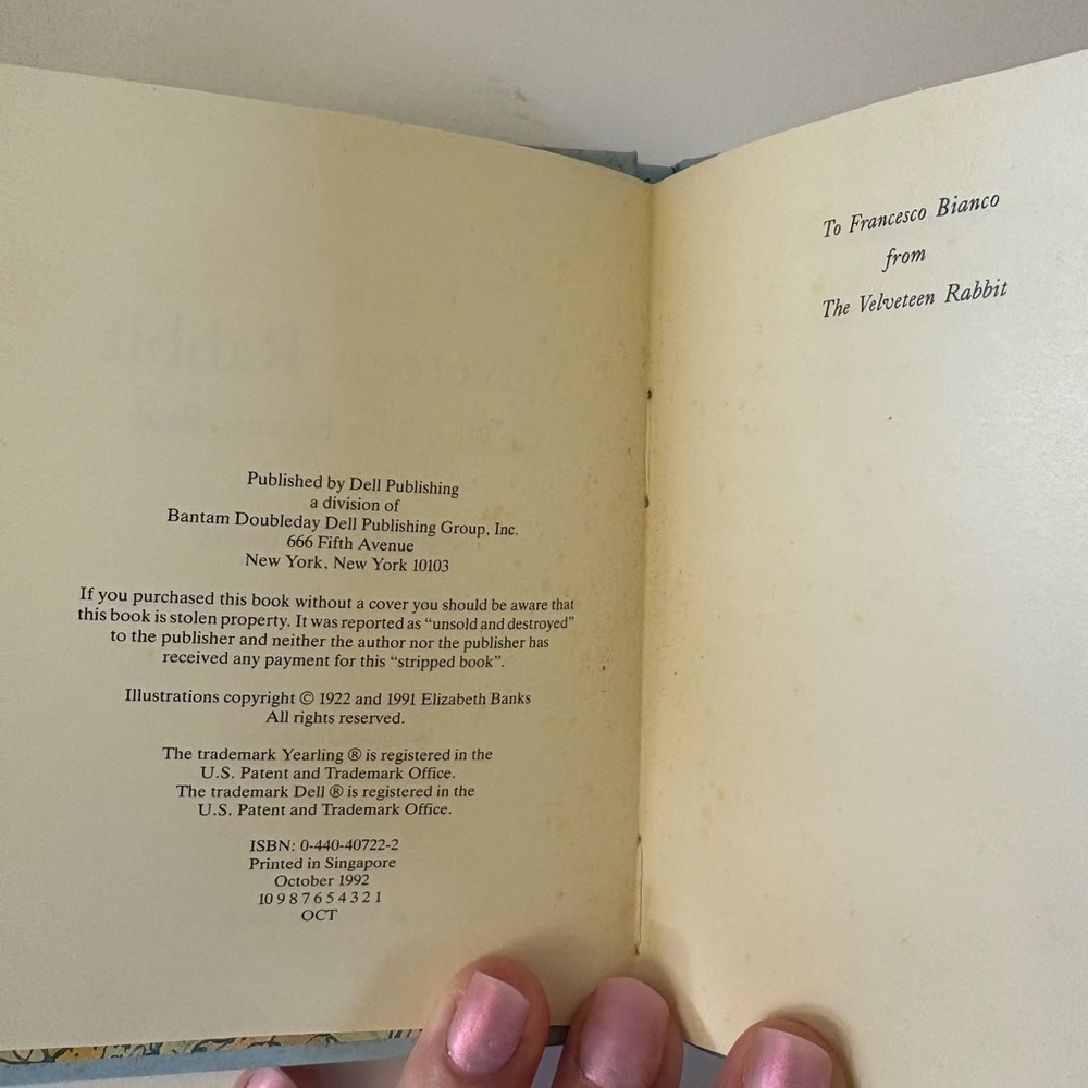 Two Vintage Velveteen Rabbit Books - Picture 6 of 8